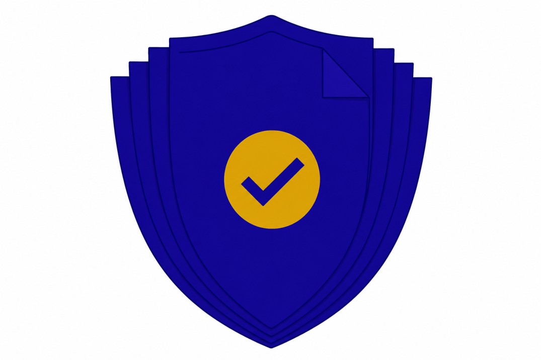 Stacked-shield-with-checkmark-emblem